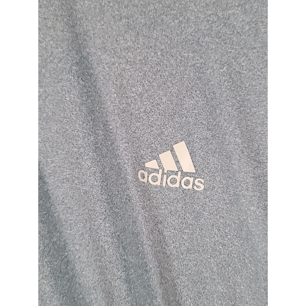 Adidas Shirt Mens XXL 1/4 Zip Performance Long Sleeve Active Workout Gray Golf